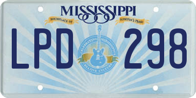 MS license plate LPD298