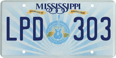 MS license plate LPD303
