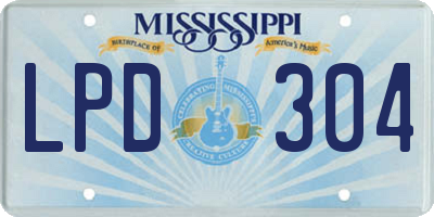 MS license plate LPD304
