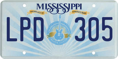 MS license plate LPD305