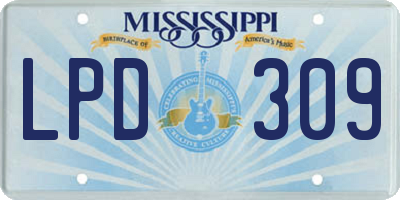 MS license plate LPD309