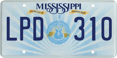 MS license plate LPD310