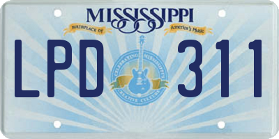 MS license plate LPD311