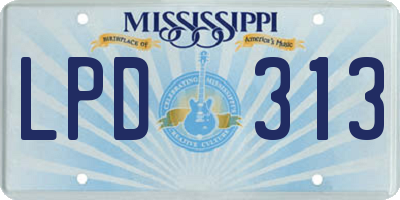 MS license plate LPD313