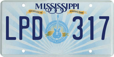 MS license plate LPD317