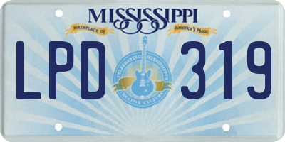 MS license plate LPD319