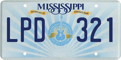 MS license plate LPD321