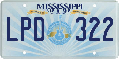 MS license plate LPD322