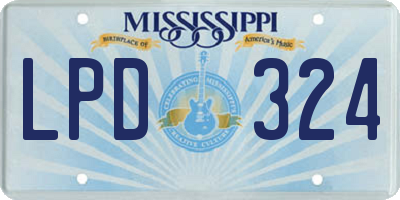 MS license plate LPD324