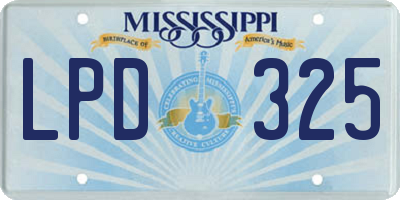 MS license plate LPD325