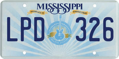MS license plate LPD326