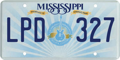 MS license plate LPD327
