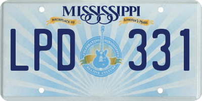 MS license plate LPD331