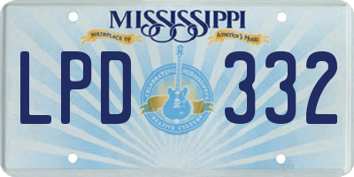 MS license plate LPD332