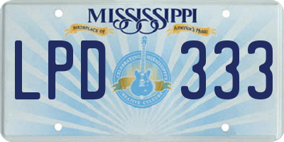 MS license plate LPD333