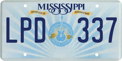 MS license plate LPD337