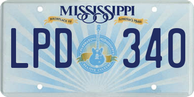 MS license plate LPD340