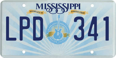 MS license plate LPD341