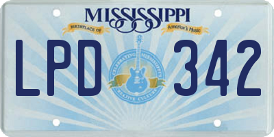 MS license plate LPD342