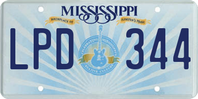 MS license plate LPD344