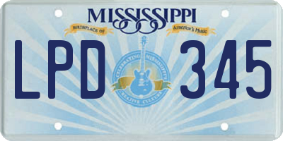 MS license plate LPD345