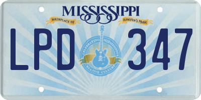 MS license plate LPD347