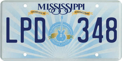MS license plate LPD348
