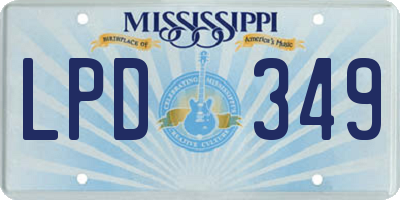 MS license plate LPD349
