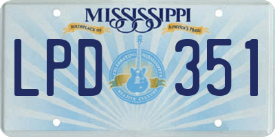 MS license plate LPD351