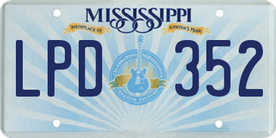 MS license plate LPD352