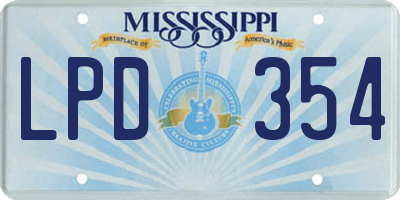 MS license plate LPD354