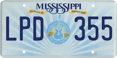 MS license plate LPD355
