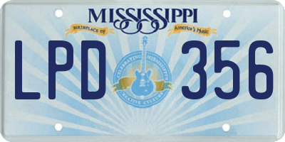 MS license plate LPD356