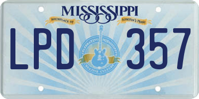 MS license plate LPD357
