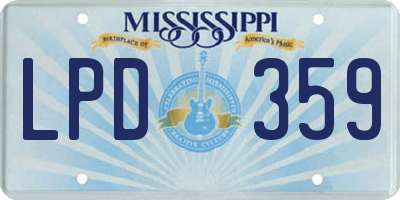 MS license plate LPD359