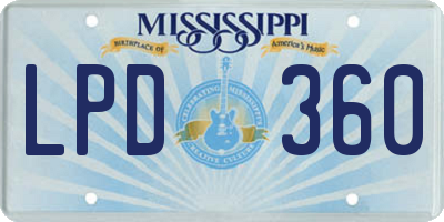 MS license plate LPD360
