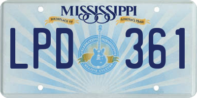 MS license plate LPD361