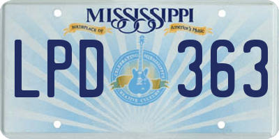 MS license plate LPD363