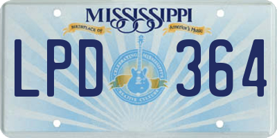 MS license plate LPD364