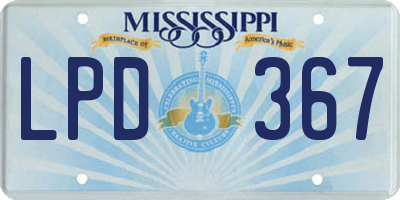 MS license plate LPD367