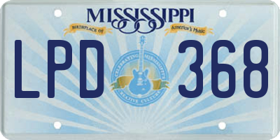 MS license plate LPD368