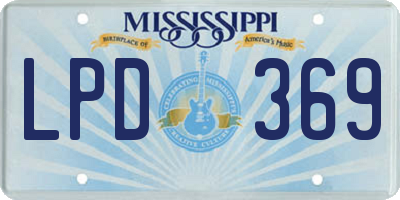 MS license plate LPD369