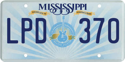 MS license plate LPD370