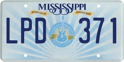 MS license plate LPD371