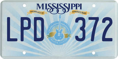 MS license plate LPD372
