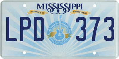 MS license plate LPD373