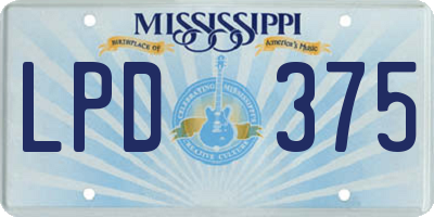 MS license plate LPD375