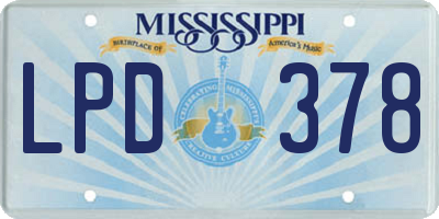 MS license plate LPD378