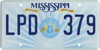 MS license plate LPD379