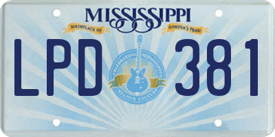 MS license plate LPD381